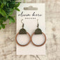 Wood Hoops - Olive Earrings
