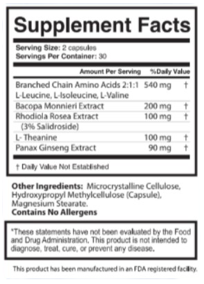Brainvx supplement facts