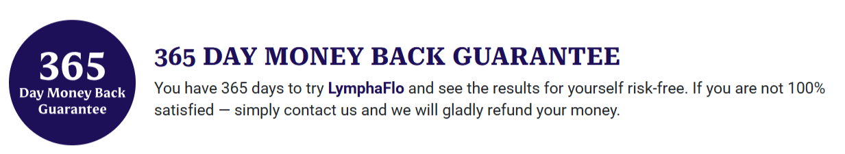 LymphaFlo Money Back Guarantee