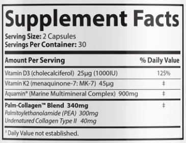 OsteoShield Supplement Facts